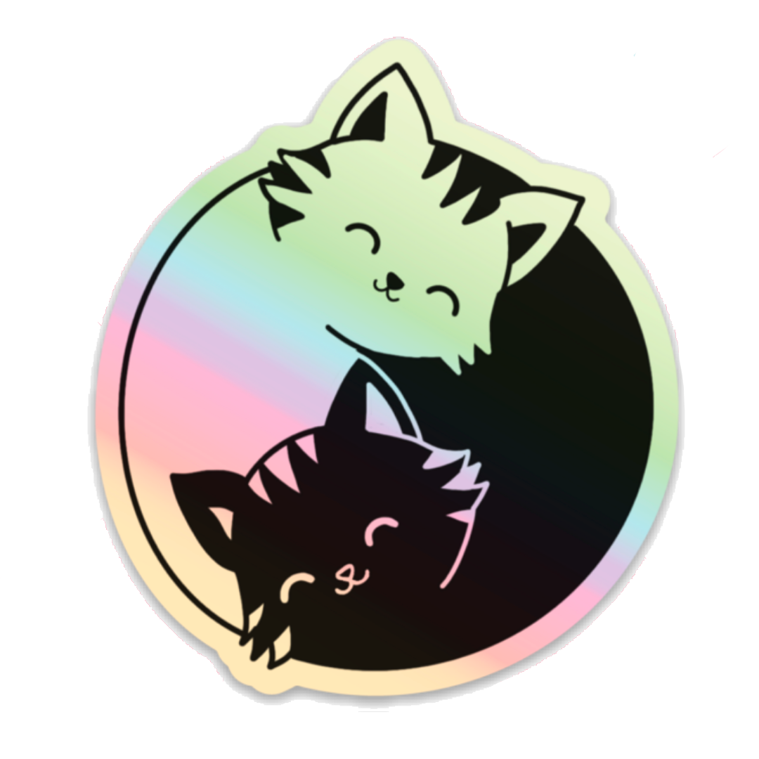 Yin Yang Cat Sticker