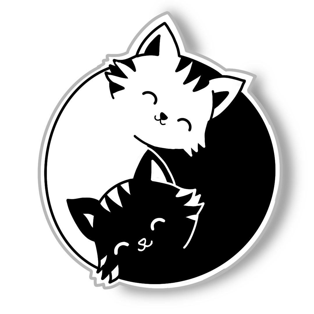 Yin Yang Cat Sticker